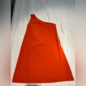 Alice + Olivia Vibrant Orange One-Shoulder Dress